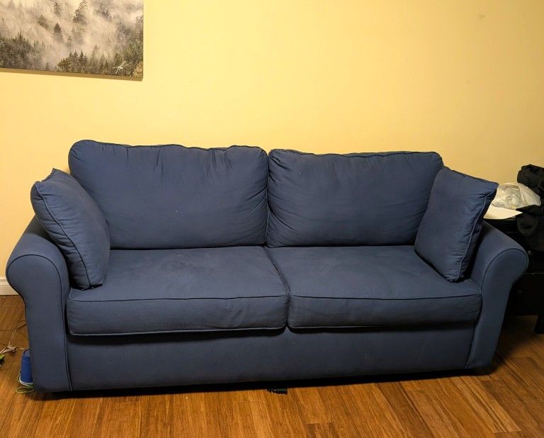 Navy Blue Pull Out Couch/Sleeper Sofa Like New