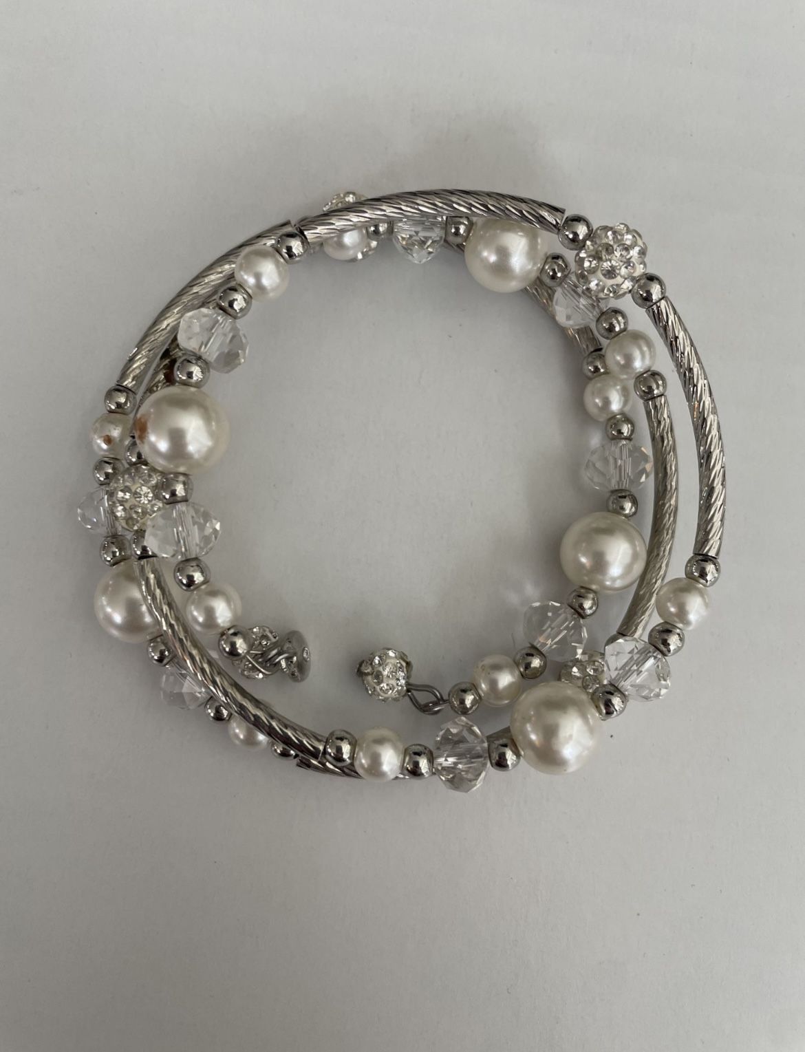Wrap Bracelet With Fake Pearls