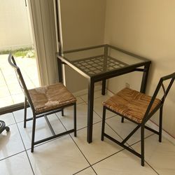 table with two chairs