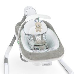 Ingenuity Anyway Sway 5-Speed Multi-Direction Portable Foldable Baby Swing & Infant Seat with Vibrations, Nature Sounds, 