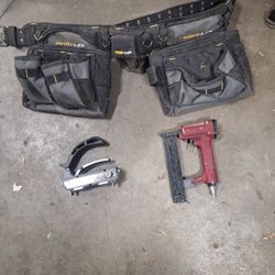 Brad Air Nailer,  Camo  Flooring Nailer And Tool Belt