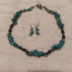 Turquoise  Necklace and earrings 