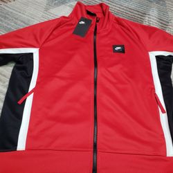 Rare! Nike Sportswear Air Full Zip Retro Throwback Jacket Red Black Men Sz Med