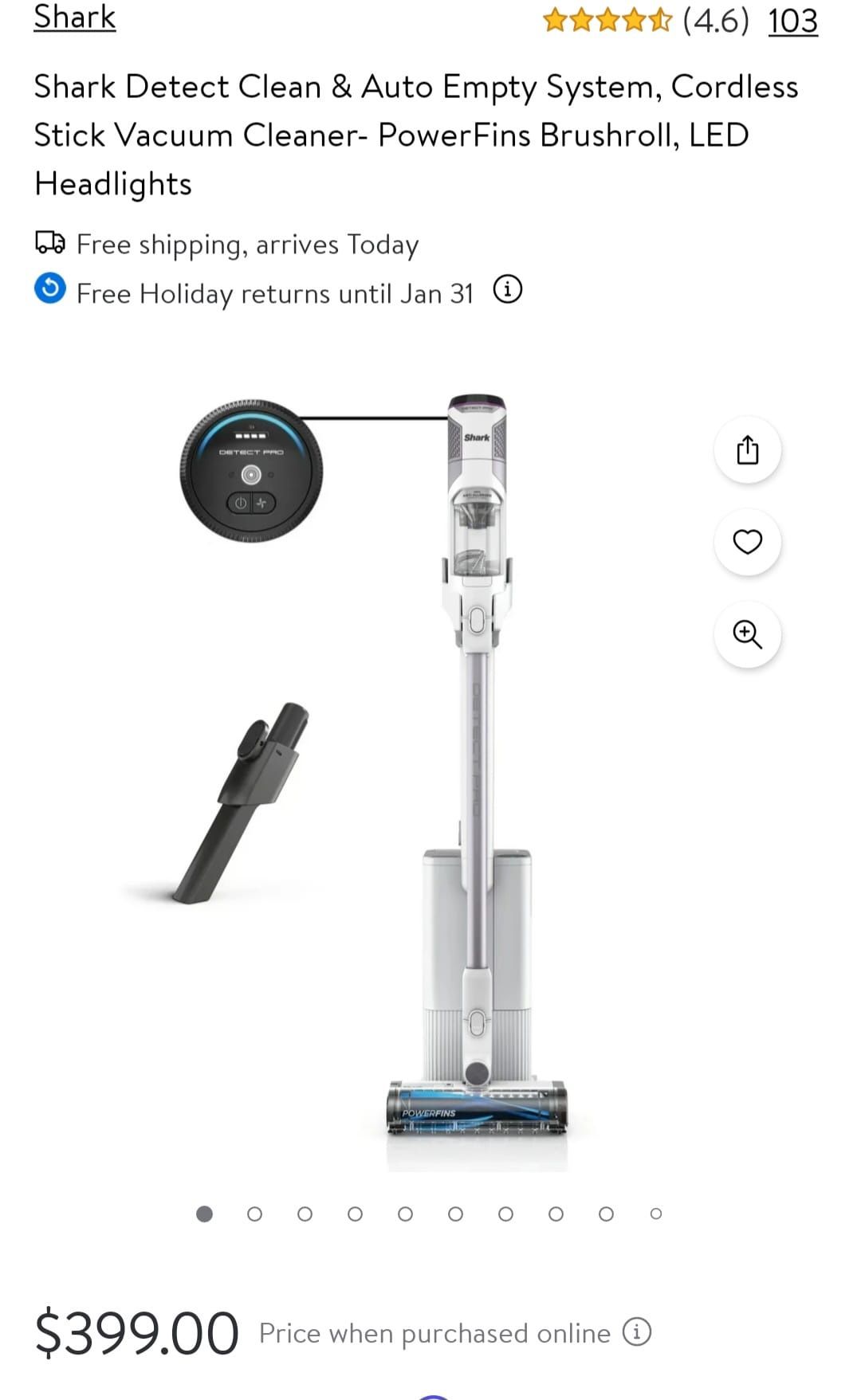 Shark Detect Clean & Auto Empty System, Cordless Stick Vacuum Cleaner- NEW