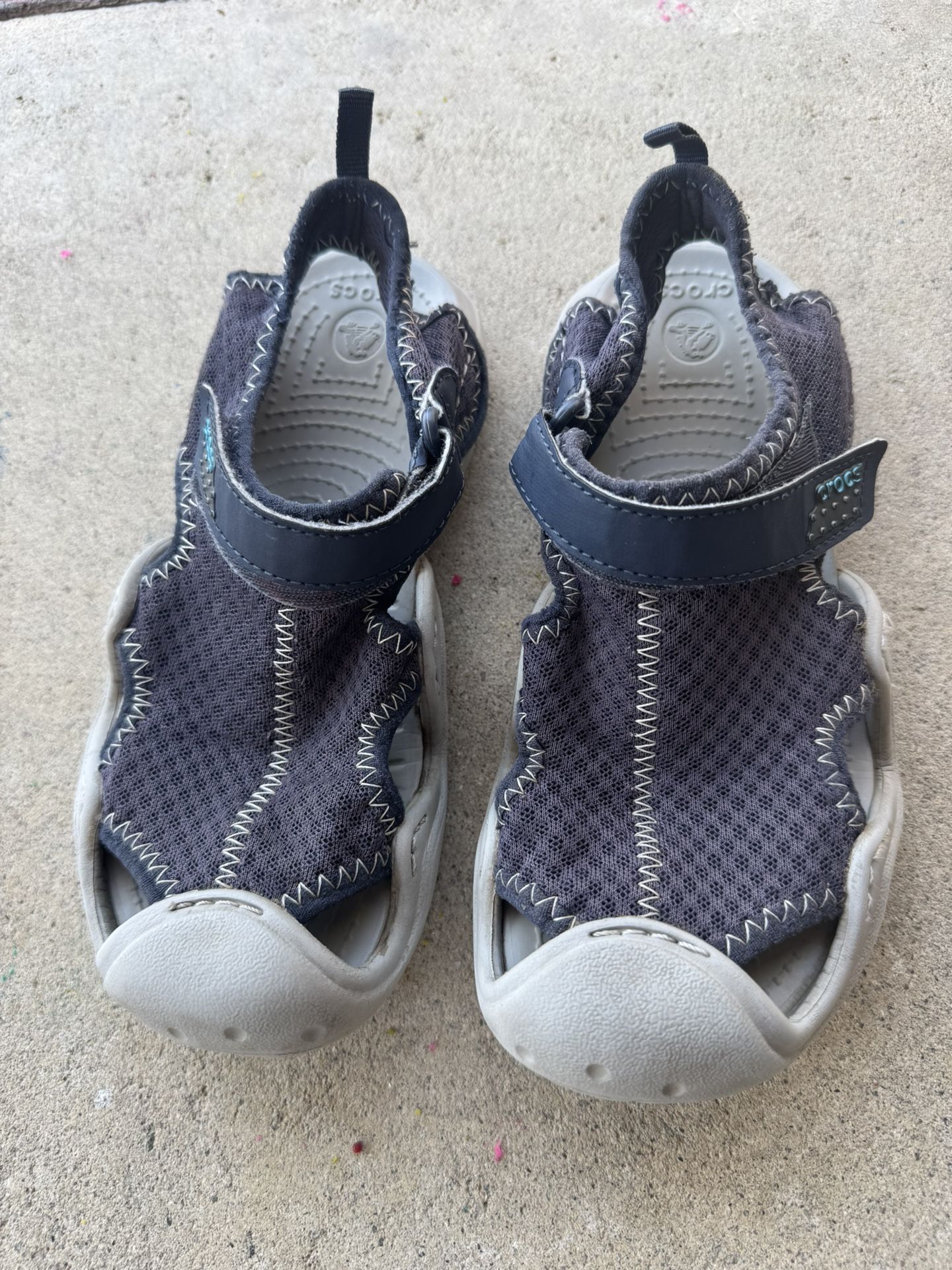Used Blue Kids Crocs Swiftwater water Mesh Sandals