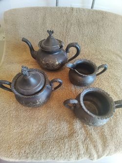 Rare Antique 1898 Van Berch coffee and tea serving set