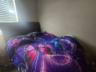 Full solid wood bed frame and mattress