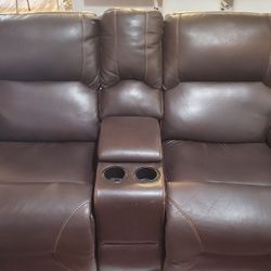 Recliner, Black, Leather, Sofa Set