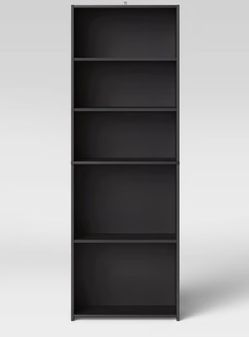 5-Shelf Bookcase in Black