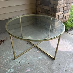 Glass gold table