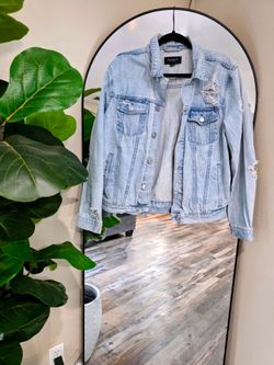 Pacsun Light Wash Distressed Denim Jacket