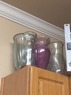 Set of 4 Glass Vases