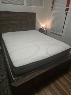 Queen-size bed and box spring