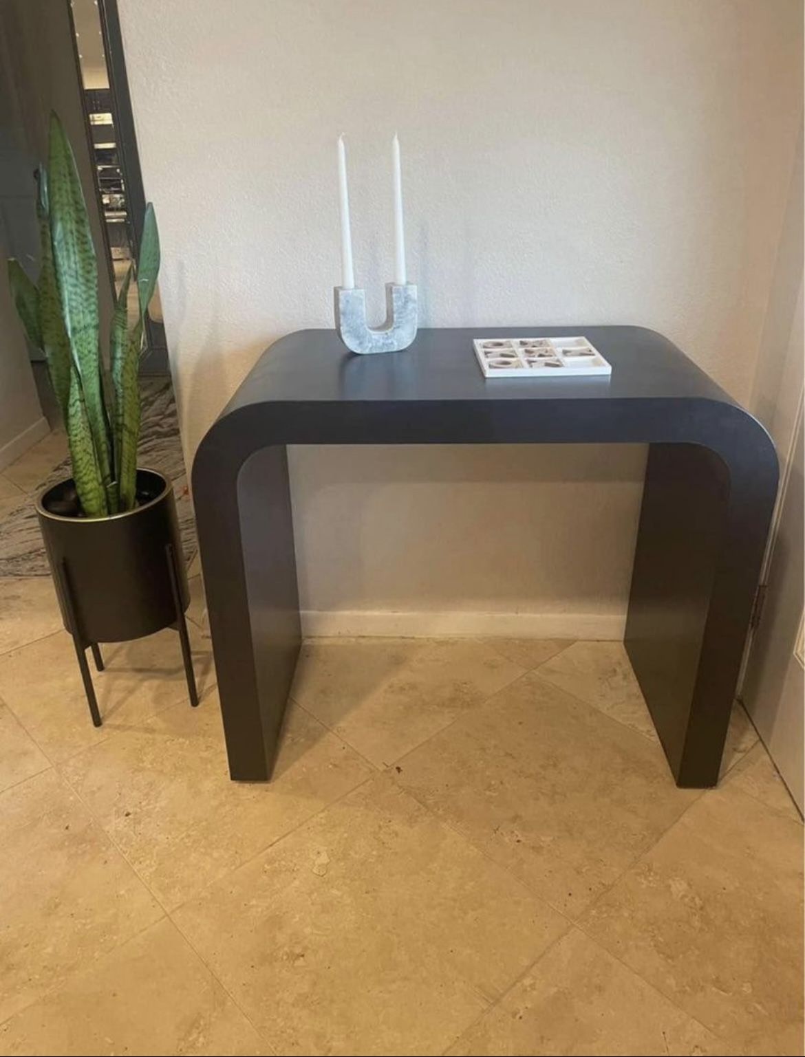 Waterfall console entryway table 