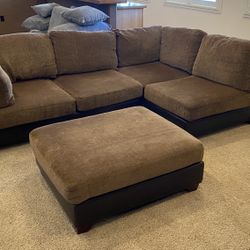 Two-Piece Sectional Sofa with Matching Ottoman