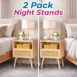 2pack night stands. natural color.