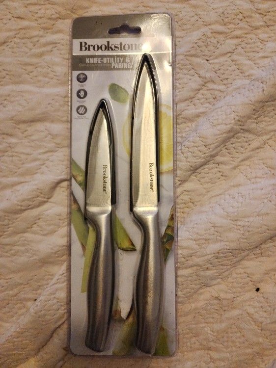 Brookstone Knife-Utility & Paring Set - Stainless Steel (Brand New)
