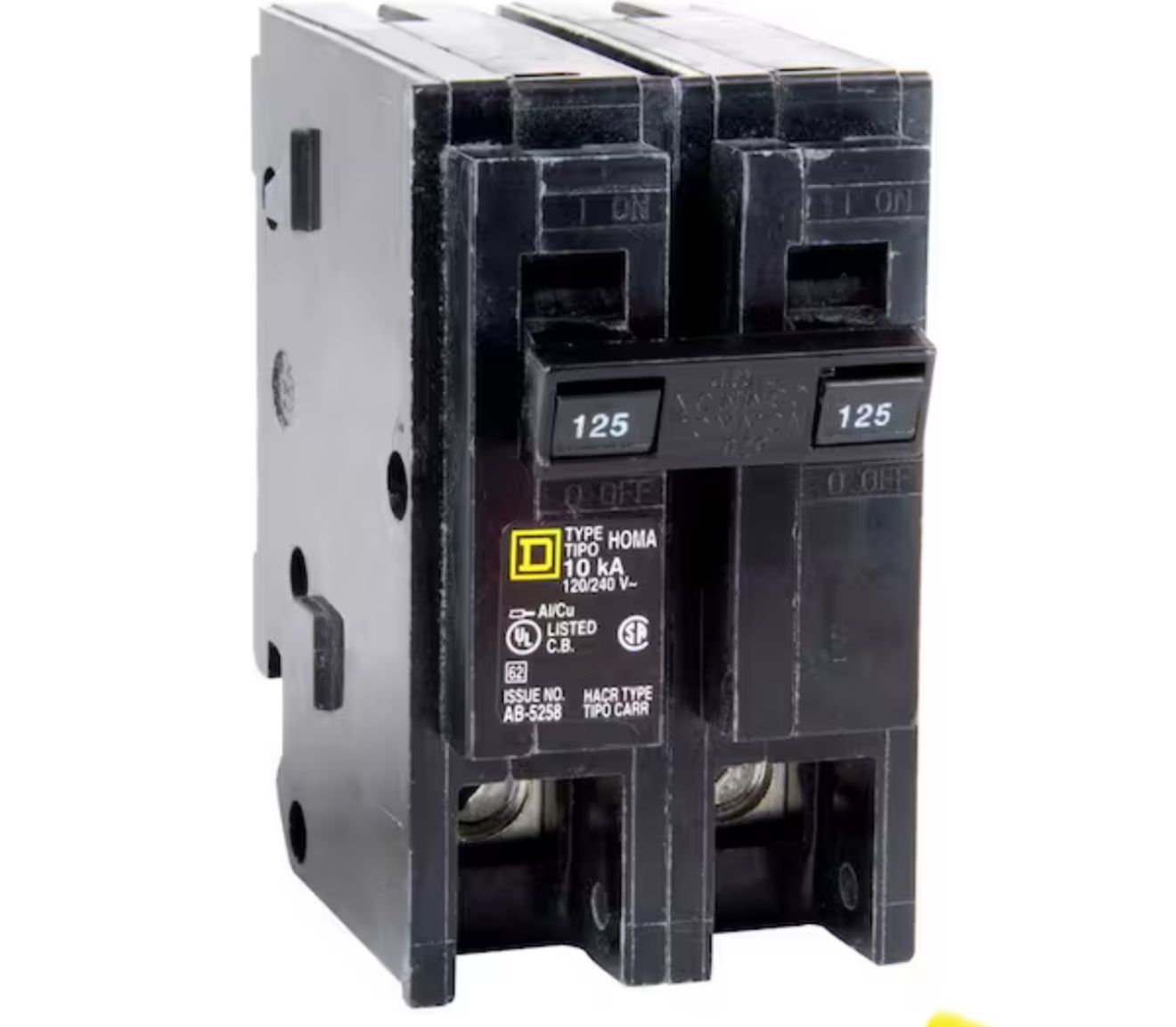 Square D HOM2125 2 Pole 125 Amp 120/240v Circuit Breaker