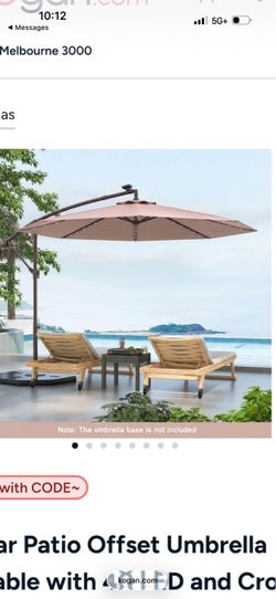 Solar patio offset umbrella