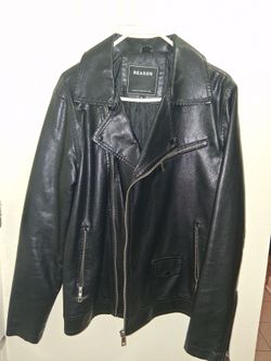 Reason Black Faux Leather Moto Jacket Size M