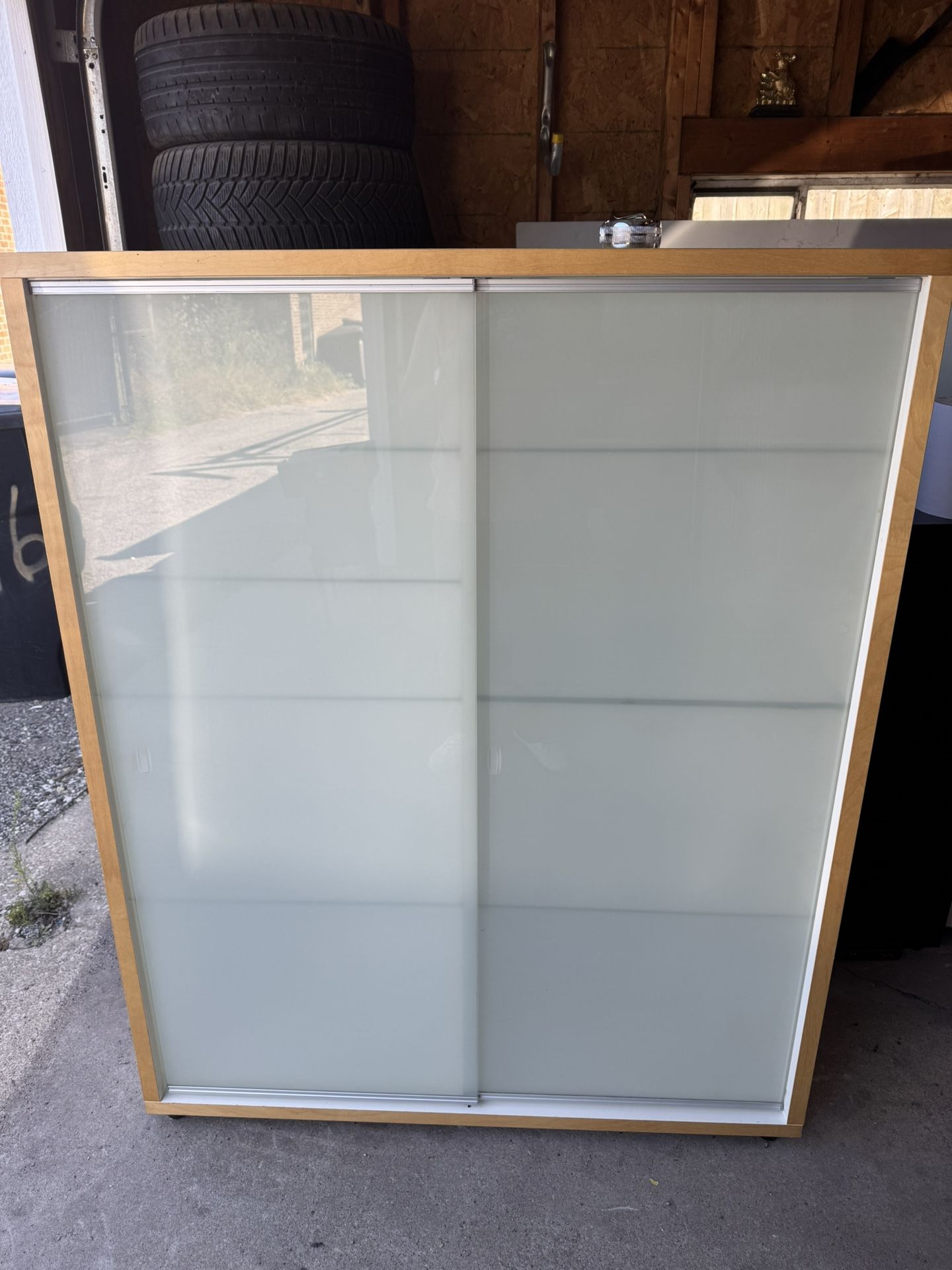 Wood And Frosted Glass Cabinet