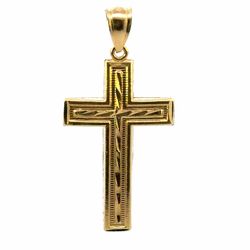 Men’s 14k Yellow Gold 1.25” Inch Cross Pendant for Necklace GP3129712
