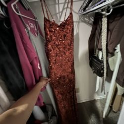 Burnt Orange Sequin Dress 