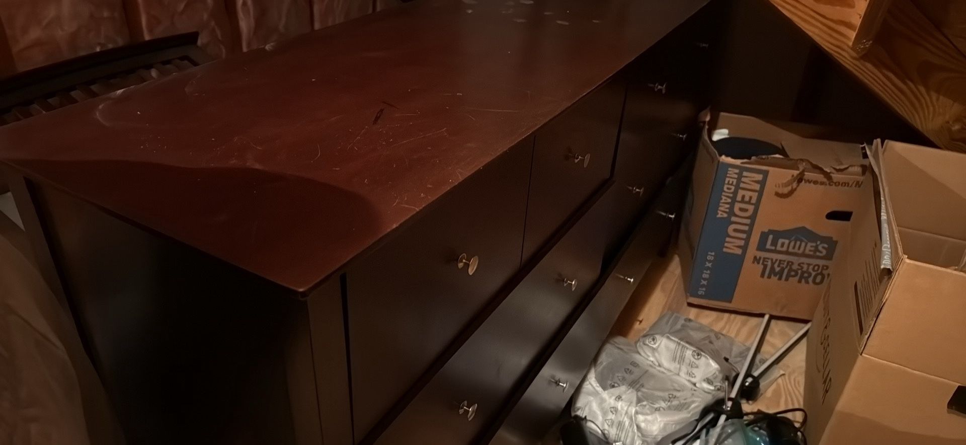 Long Dresser With Mirror Real Wood