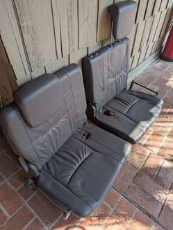 Gray Leather SUV Rear Seats Pair