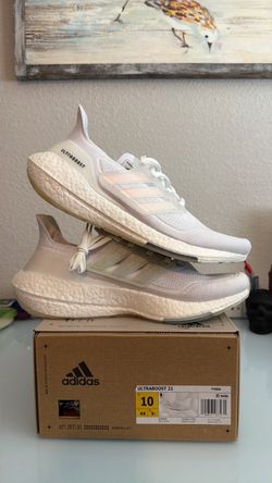 Adidas Ultraboost 21 White Sneakers Size 10