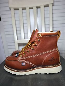Thorogood American Heritage 6″ Tobacco Moc Toe MAXWear Wedge Soft Toe (contact info removed) Men's Size 9 D