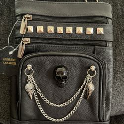 Handed Studded Goth/Alternative Leather Crossbody Bag