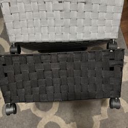 XL Rolling Stow Storage Baskets $10 For Both 