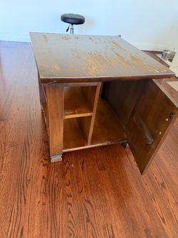 Wooden Cabinet with Open Shelves