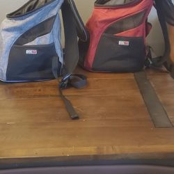 Dog/Cat Carrier Backpack (Red & Gray) Excellent Condition