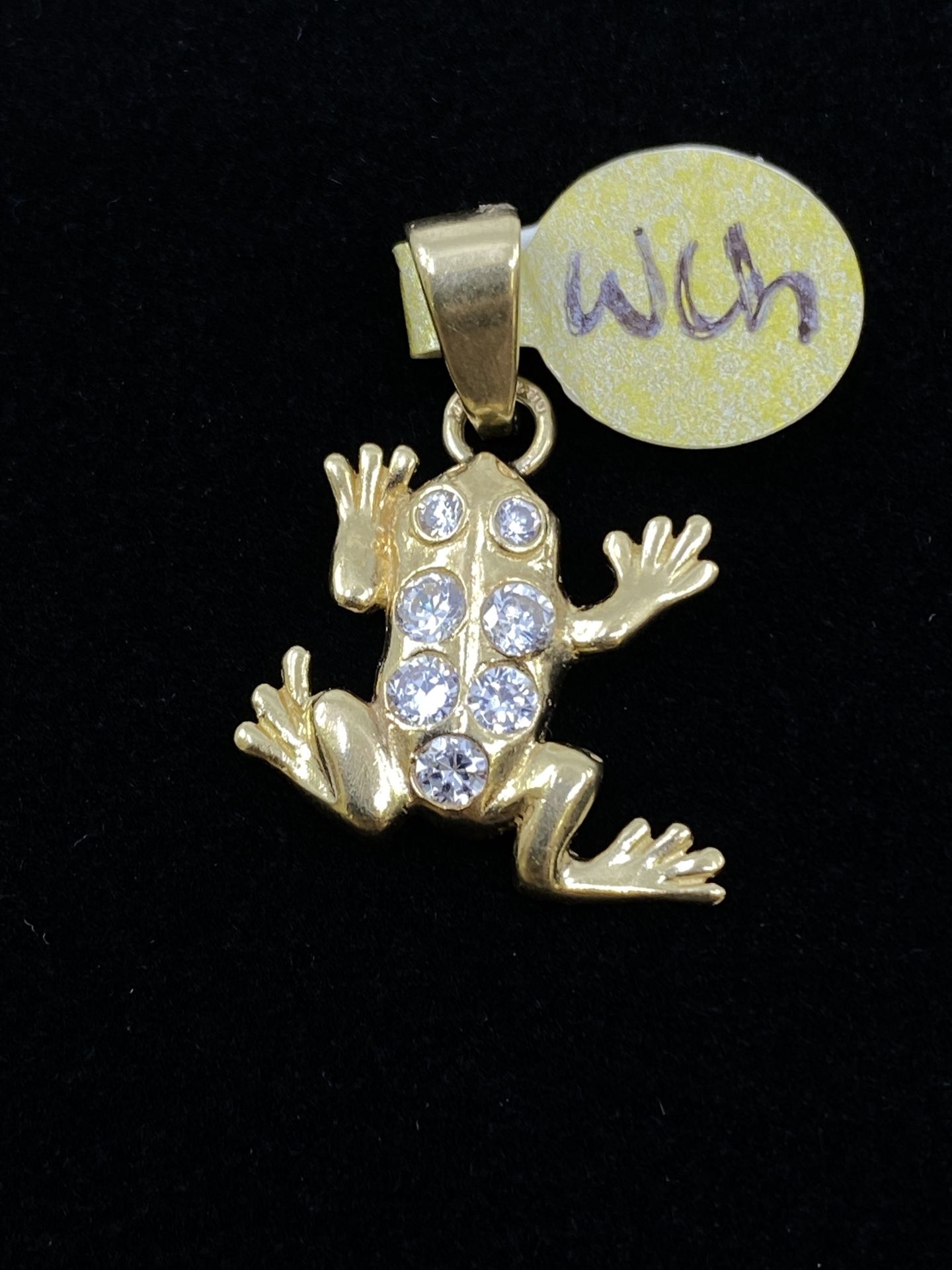 $225 Yellow Gold W Zirconia Frog Charm
