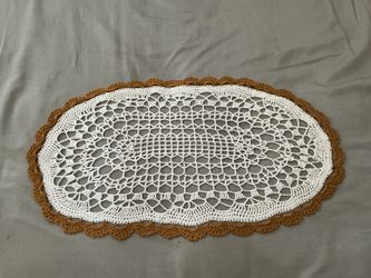 22”x12” Handmade Oval Crochet Doily