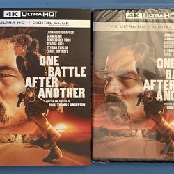 NEW One Battle After Another 4K BLU-RAY with Slipcover-NO DIGITAL-Plastic Opened   Plastic opened to remove digital copy. Disc never played or removed