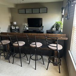 Tall Table And 4 Stools Made For Behind Couch