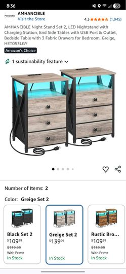 led night stands with recessed outlets
