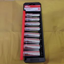 Hypertough 9 Piece 1/2 Inch Drive Deep Socket Set