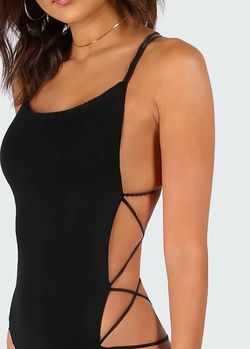 Medium Womens' Sexy Bodysuit Lace up Backless Black Jumpsuit Womens' Sleeveless Beach Swimsuit Costume,Sexy Bodysuit Lace up Backless Black Jumpsuit