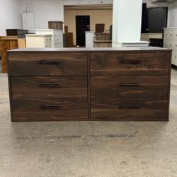 Brown Wood Tone 6 Drawer Dresser