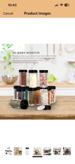 Empty Jars With Black Cap, Set Of 18, 3-Ounce