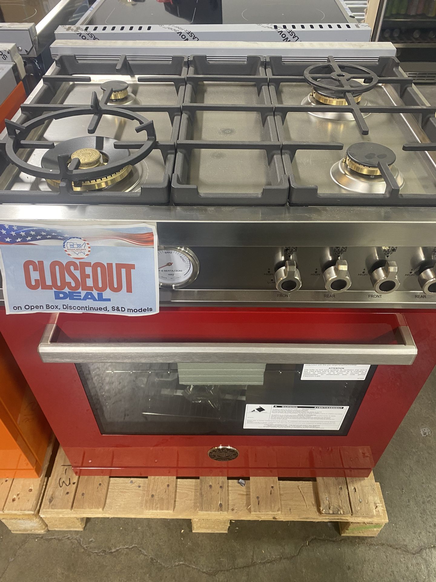 Bertazzoni Professional Series  PROF304GASROT 30 Inch Freestanding Professional Gas Range