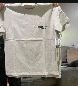 Essentials Fear Of God ( T- Shirts ) Light Oatmeal Size S, M, & XL Pick Up Only