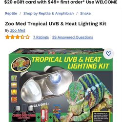 Zoo Med UVB And Heat Lamp Lighting Kit