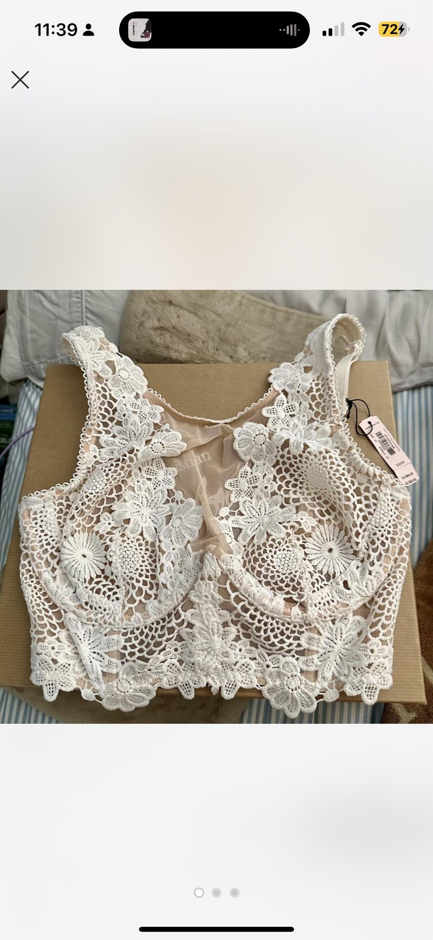 BNWT Cream lace Victoria´s Secret bra crop top