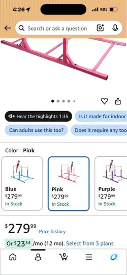 Gymastics equipment Uneven parallel bars