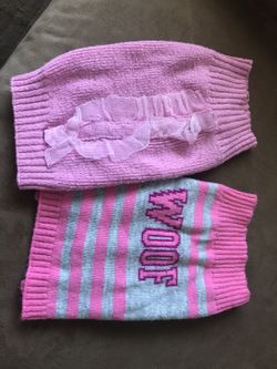 Pink dog sweaters